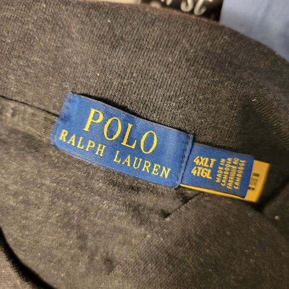Polo Ralph Lauren Mens Flesh Pony Logo Longsleeve Polo Shirt Black size Tall 4XL - Picture 8 of 11